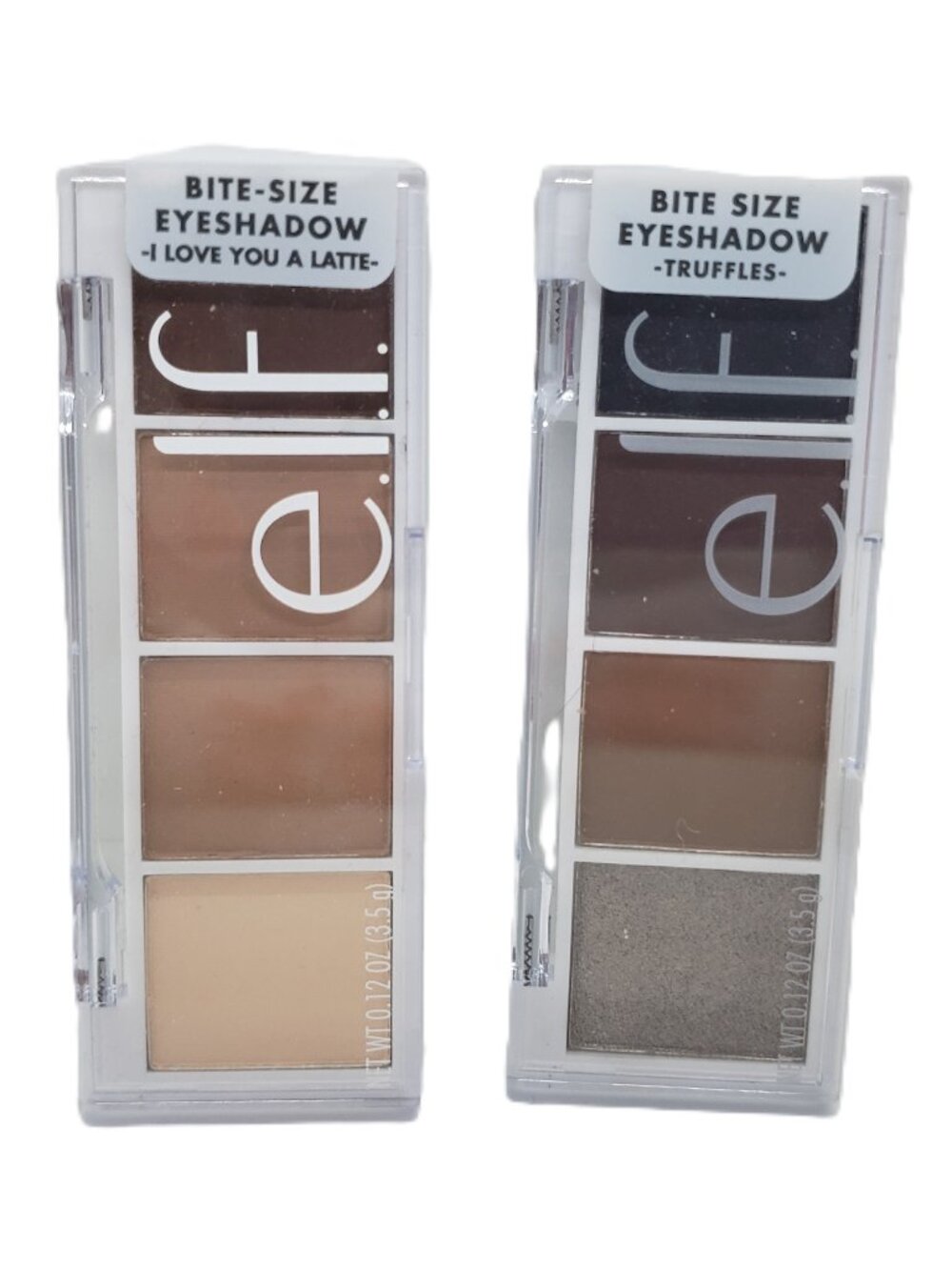 2 ELF Bite-Size Eyeshadow Quads I Love You A Latte Truffles Matte Shadow Sets